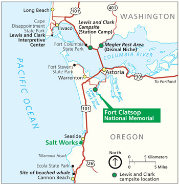 Map of Fort Clatsop/Astoria