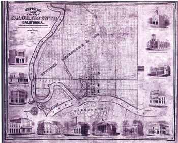 Lithograph of the City of Sacramento